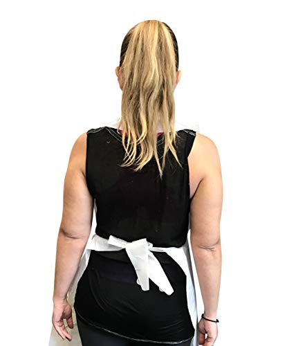image for KingSeal 100 Count Bib Style Disposable Poly Aprons, Individually Wrap