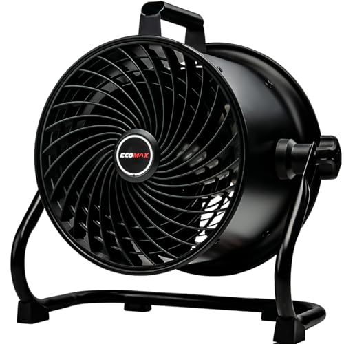 10-Inch High-Velocity Drum Air Circulator Fan, Heavy-Duty Shop Fan with 3-Speed & 360° Tilting Floor Fan for Warehouse, Industrial, Workshop