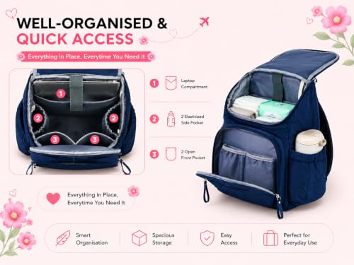 Image of Baby Diaper Bag | Diaper Bag for Mothers For Travel | Baby Bags For Mothers Carry | Baby Diaper Bag For Mother For Travelling | Mommy hand Tote Sling Lugguage diapers Handbags with Changing Mat