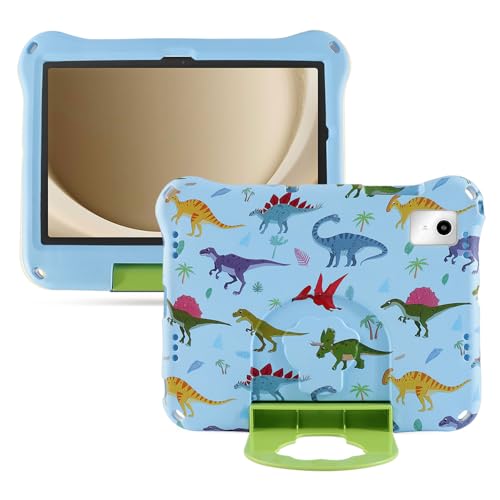 Simicoo T-Mobile REVVL Tab 2 5G Tablet 10.1 inch 2025 Dinosaur Tablet Case for Kids Boy Girl Light EVA Foam Shockproof Kid Case with Stand Handle Kid-Proof Drop Protection Cover (Blue)