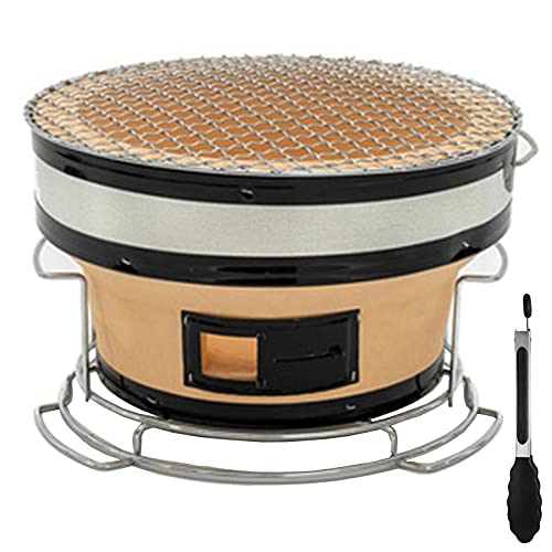Parrilla Redonda Japonesa de carbón - Cocina de cerámica Yakatori para Camping/Uso doméstico - Estufa de carbón de sobremesa para Disfrutar de deliciosos sabores de Barbacoa