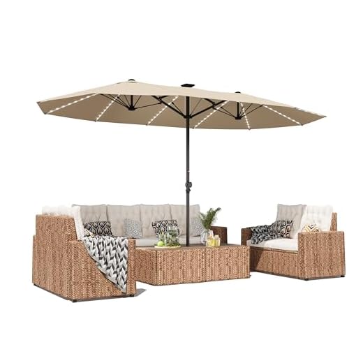 GDPFN 15FT Large Patio Umbrella with Base