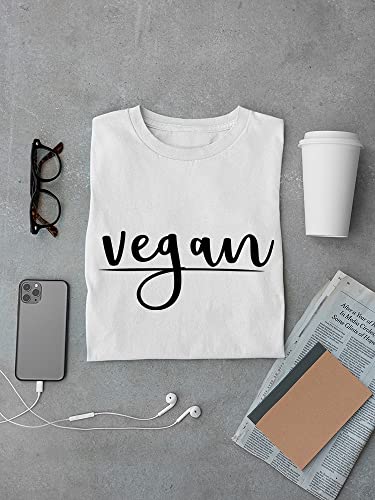Camiseta masculina com citação gráfica vegana, Branco, M