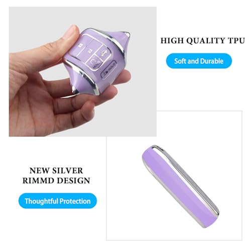 Image of MILD EAST for Honda Key Fob Cover with Keychain 5 Buttons(Purple)