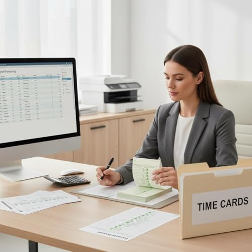 Weekly Time Cards 1-Sided, 3-1/2" x 9", Named Days, 1000-Count,Time Cards for Employees, Green Print, Timecards for Time Clocks by Btlwpy - Image 5