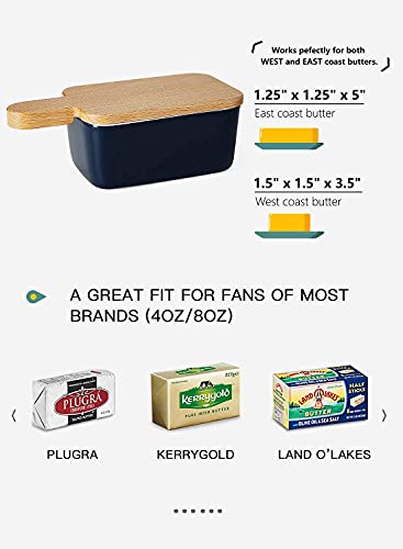 Sweese 303.103 Large Butter Dish And Sweese 323.103 Butter Dish With Lid And Handle, Navy #TOP23