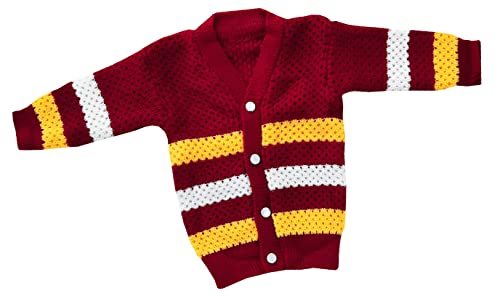 Image of little PANDA Unisex Baby Sweater Woollen Knitted Full Sleeves Sweater with Cap and Booties Set Woolen Sweater Baby Boys and Baby Girls
