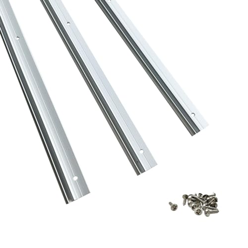 OLPRO C Channel Awning Rail 3 x 100cm Lightweight Aluminium Awning Rail Strips with 18 Self Tapping Screws 6mm Beading Channel for Campervans Motorhomes Caravans Boats & Canopies