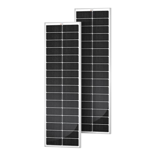 Image of RICH SOLAR MEGA 100 Slim 2 Pack of 100 Watt Monocrystalline Solar Panel for RV, Trailer, Motorhome