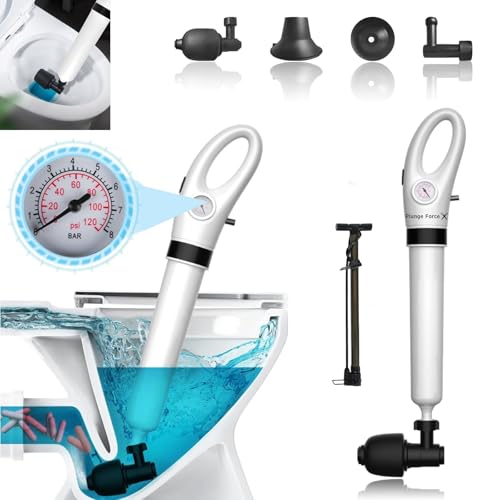 La Mejor Lista de Desatascadores y portadesatascadores de inodoro los más recomendados. 42 Kammoy Destapacaños de Inodoros Kit, Alcantarde de Alta presión Unclogger para Fregadero de Baño, Cocina, y Bañera, Herramienta para Desatascar Tuberías para Tuberías...