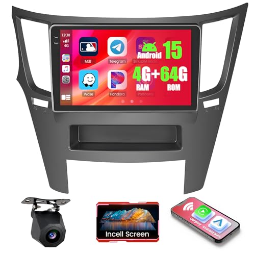 Realdio 4+64GB Android 15 Car Radio for Subaru Legacy Outback
