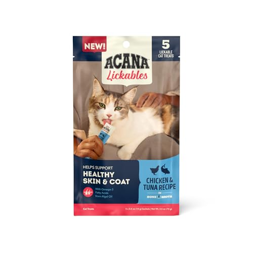 ACANA Lickables Cat Treats Chicken & Tuna Recipe .5oz Tubes (5 Count)