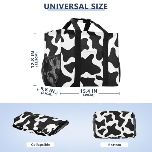 Cow Style Black White Large Beach Bag Waterproof Beach Tote Bags for Women Travel Gym Pool3