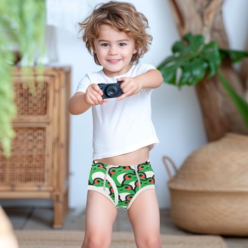 visesunny Boys Cotton Underwear Green Seamless Frog Printed Toddler Soft Training Briefs Size 2T-8Y for Kids3