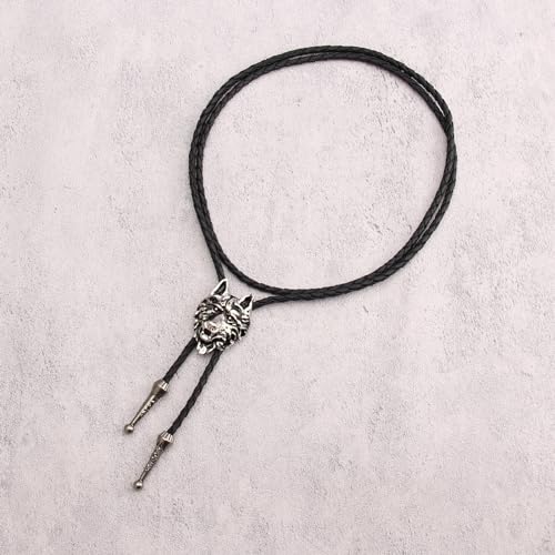 Image of GelConnie Bolo Ties for Men Women Western Cowboy Tie Mens Western Necklace Leather Necktie Gold Bolero Tie Cowboy Necklace