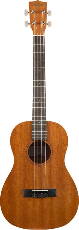 Kala KA-15 Series Satin Mahogany Ukulele, with Rosewood Fingerboard, 4 Aquila Super Nylgut Strings, for All Ages and Skill Levels, 30 Inches, Baritone Ukulele