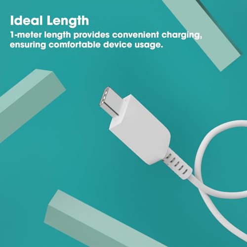 Image of Samsung Superfast 25W Type C to C Charging Cable High Speed Data Transfer Compatible with Samsung M35 /M15 /F15 /A15 /A14 /M14 /F14 /M34 /F34 /A34 /A54 /S21 Fe /S22 /S23 /S24 /S25Plus Ultra,Tablet-White