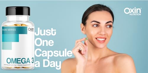 Image of Oxin Nutrition Omega 3 Triple Strength Fish Oil Omega 3 Capsule 1000mg Supplement For Men & For Women Natural 550mg EPA & 350mg DHA 100 caps
