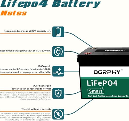48 volt lithium battery for golf cart with 18a charger 48v lithium battery with 200a bms lcd amp mobile monitor 512kwh with 1024kw output 1000a peak current for golf cart100ah