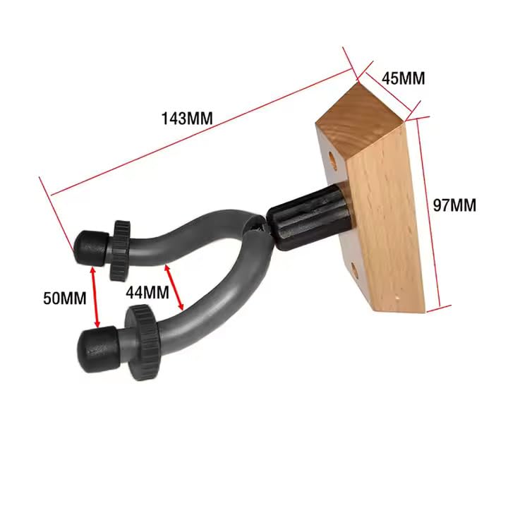 Mozart Hardwood Guitar Hanger Wall Mount Hook Holder Stand for Bass Electric Acoustic Guitar Ukulele - Image 5 thumbnail