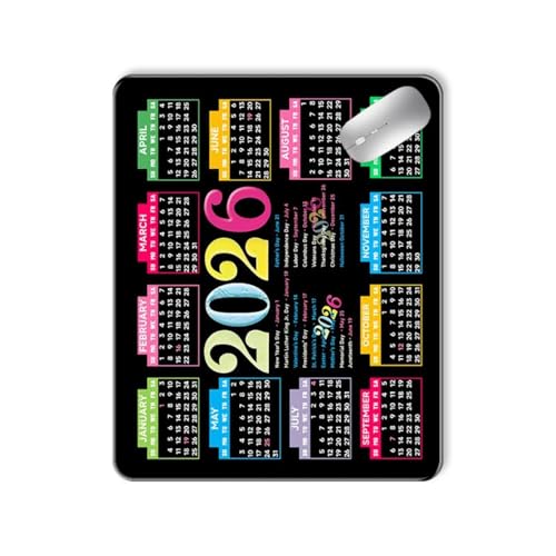 Pad with 2026 Calendar Series Coating Desk Mat for Longe Use and Secure Movement Lockstitch Edges