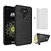 Phone Case for LG G6 with Tempered Glass Screen Protector Cover Credit Card Holder Wallet Stand Kickstand Cell Accessories Heavy Duty Protective LGG6 G 6 Plus LG6 ThinQ G6+ 6G VS988 H871 Women Black