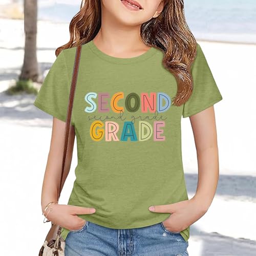 Second Grade Girls Back to School Shirts Boys First Day of School Clothes Kids Short Sleeve Lightweight Clothes4