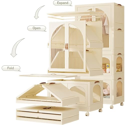 Armoire en tissu pour enfants avec bacs pliables