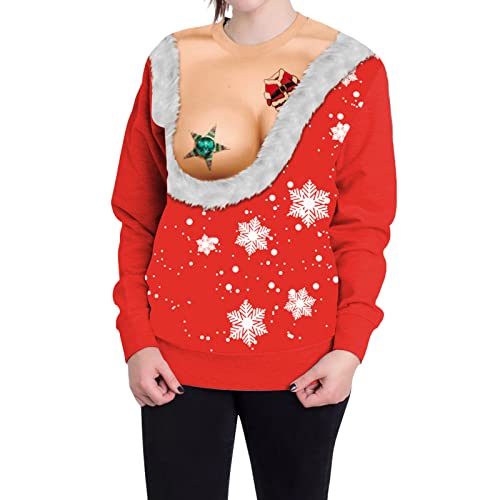 Weihnachtspullover Herren Damen Ugly Christmas Sweater für Paare,...