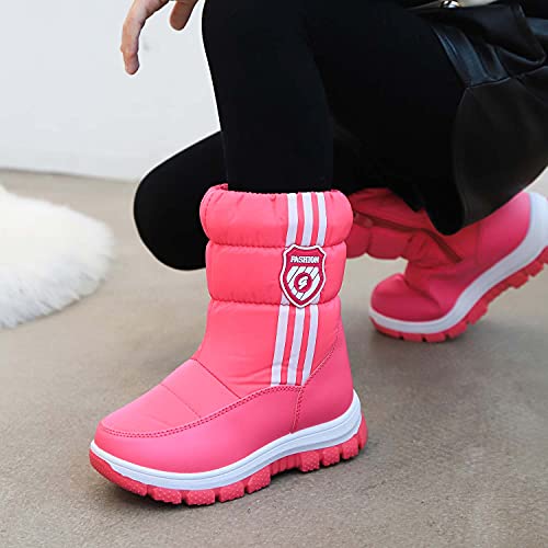 CERYTHRINA Girls Boys Snow Boots Kids Outdoor Winter Shoes Warm Fur Lined Hight-Cut Skiing Bootie4