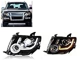 C&B 2PCS Headlight fit For for mitsubishi pajero V93 V97 2009-2020 headlight LED Lens Projector Double Beam KIT With LED Daytime Running Lights