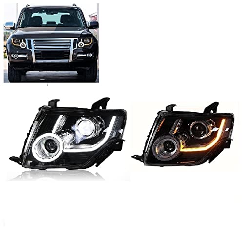 C&B 2PCS Headlight fit For for mitsubishi pajero V93 V97 2009-2020 headlight LED Lens Projector Double Beam KIT With LED Daytime Running Lights