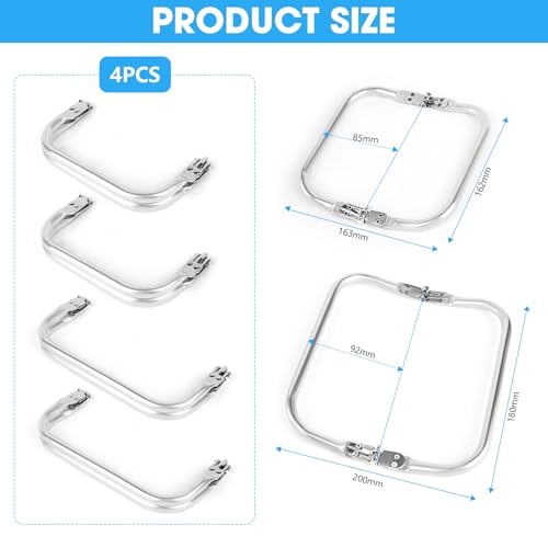 TNOMSNO 4 Stück Taschenrahmen Verschluesse, Aluminium Geldbeutel Rahmen, 2 Größen Aluminium Handtaschenrahmengriffe, Kupplungs Rahmen für DIY Handtasche Geldbörse Reparatur Nähtasche