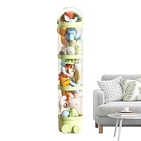 Transparent Doll Display Bucket Standing 28x162cm 4 Layers Cuddly Soft Toy Storage Tube Space-Saving Doll Holder For Nurseries Playrooms Bedrooms Dorms Or Kids' Rooms