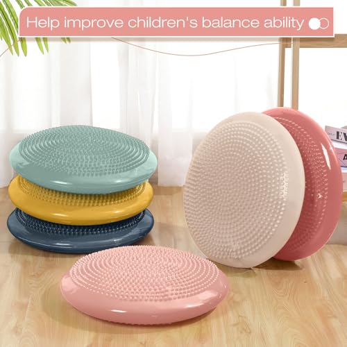 Image of Amylove 6 Pcs Wiggle Seat Inflated Wobble Cushion for Sensory Kid 13 Inch Balance Disc Kids Flexible Seating Exercise Sensory Pad Chair Cushion for Classroom Office School(Hippie Boho)