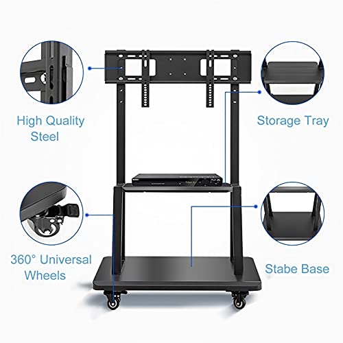 Soporte móvil negro resistente para TV de 32 a 75 pulgadas miniatura 4