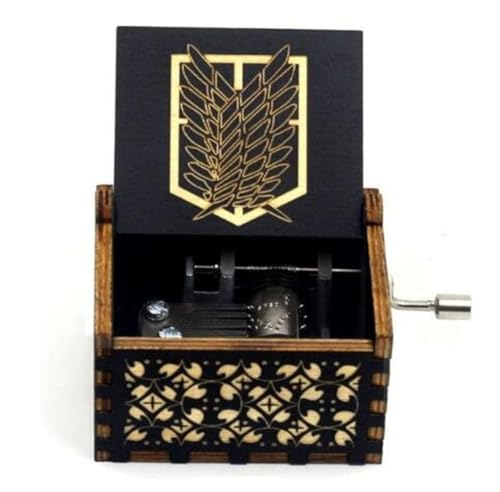 Image of UMANI Music Box - Hand Crank Engraved Vintage Wooden Music Box Gifts for Birthday,Christmas,Valentine's Day,Thanksgiving Days(MB-AOT 3 )