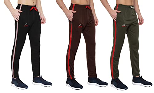Image of GOLAZO Regular Fit Multicolor Cotton Track Pants for Men with Comfort and Style in Your Athelisure Wear