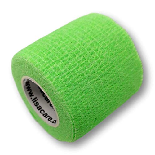 LisaCare, cohesive bandage, fixation bandage, self-adhesive, elastic, 5 cm wide, for human and animals, for sport riding
