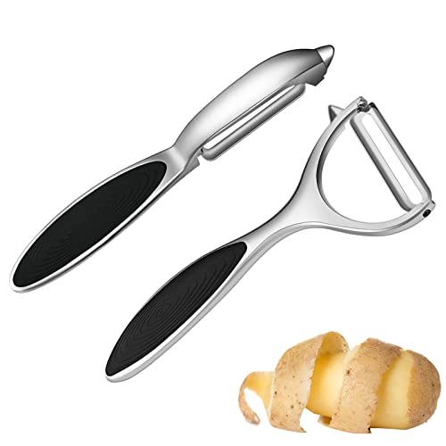 Potato, Vegetable, Apple Peelers For Kitchen, Fruit, Carrot, Veggie, Potatoes Peeler, Y-Shaped And I-Shaped Stainless Steel Peelers, With Ergonomic Non-Slip Handle & Sharp Blade, Good Durable 2Pcs #TOP23