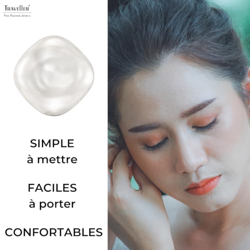 Boucles d'oreilles clip plaqué or perle baroque cadeau d'anniversaire idéal - 3