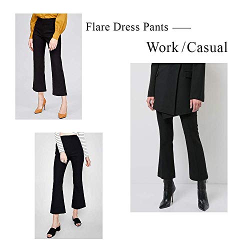 Ginasy Capri Pants For Women Business Casual Summer Dressy Pull On Stretch High Waisted Bell Bottom Flare Yoga Work Trousers Black #TOP5