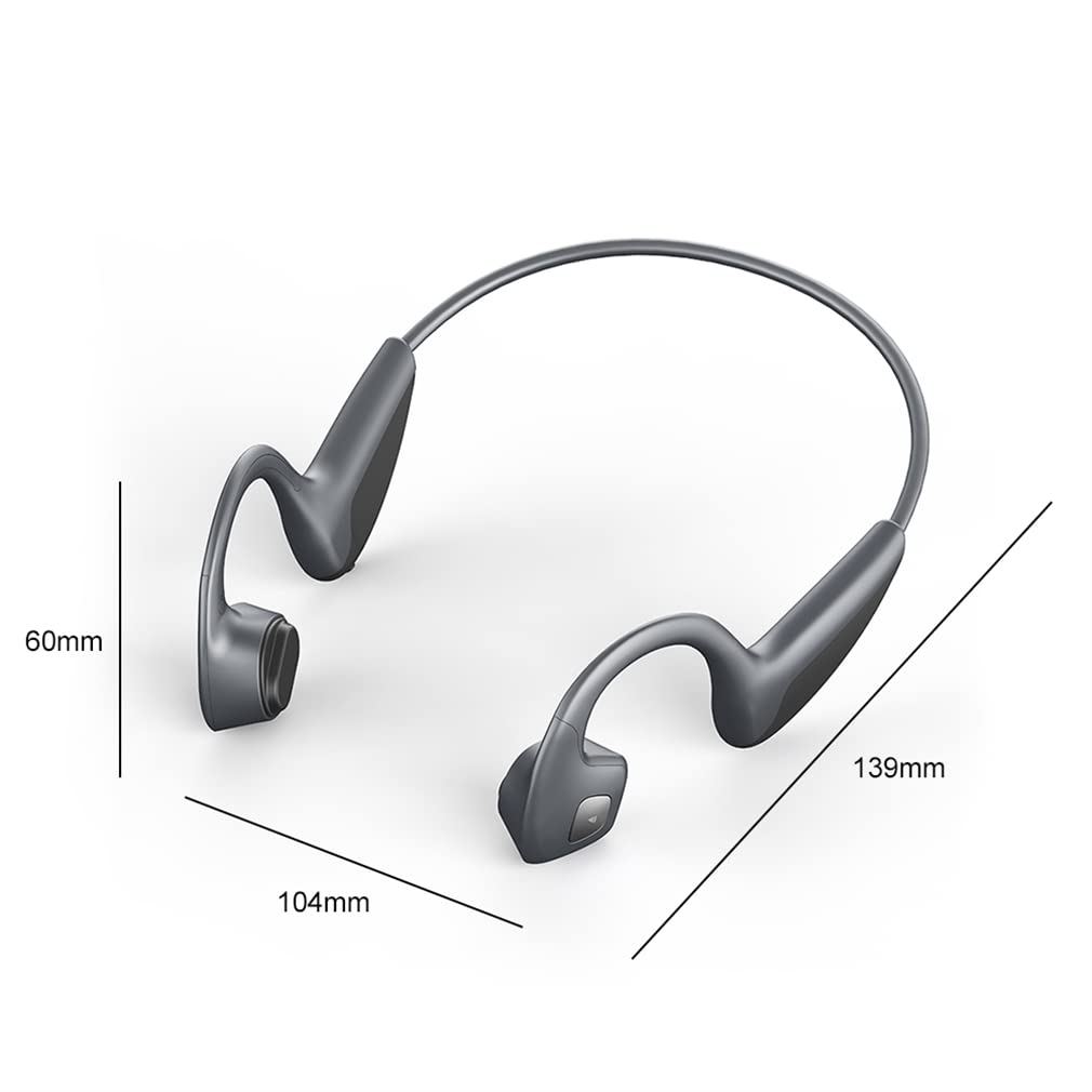 Słuchawki do przewodzenia kości, bezprzewodowy zestaw słuchawkowy Bluetooth, wodoodporny mikrofon o wysokiej rozdzielczości, do biegania, trening, jazda,White