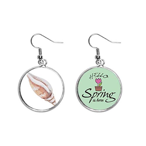 Pendientes de caracol y vida marina joya colorida de primavera