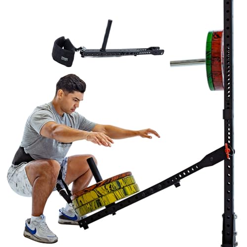 Fringe Sport Mammoth Belt Squat Attachment (Complimentary Belt Included) - Durable Universal Weight Belt Squat Attachment for Rack with Adjustable Length Ultimate Lower Body Strength Builder