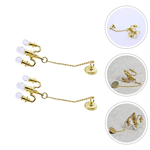 Toyvian 4 Pcs Mini Lustre De Cristal Lâmpada De Teto Pequena Luz Pendurada Kit Mini Luzes De Teto In
