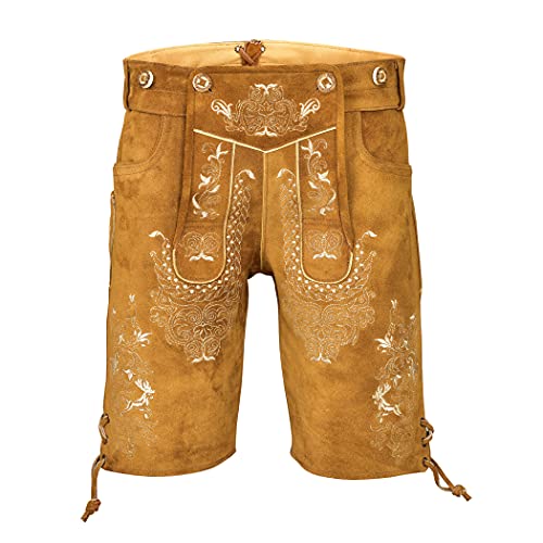 Lederhosen Men - Authentic German Bavarian Lederhosen - Men Oktoberfest Lederhosen (Style 1)2