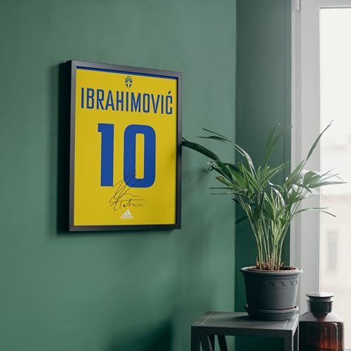 Image of Posternet Zlatan Ibrahimović Wall Poster Frames | 8x12 inch | World Cup special signed Jerseys Series | Hanging Wall Artwork Frames for Living Room, Bedroom, Office and Etc