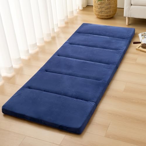 Housecover 長座布団 ごろ寝マット 大人 お昼寝マット お昼寝布団 180cm 高反発ウレタン190N 厚さ5cm 硬め 折りたたみ 車中泊マットごろ寝布団 昼寝用マット 畳める 体圧分散 底付き感無し 高耐久 抗菌防臭 防ダニ 五つ折り コンパ