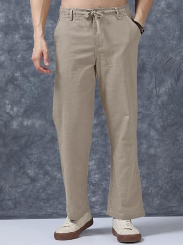 Image of Vogaan Men's Cotton Blend Casual Trousers Pants | Stylish Comfortable Trousers for Office Work and Outings